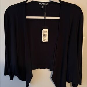 Picadilly Black Open Front Cardigan new with tags
